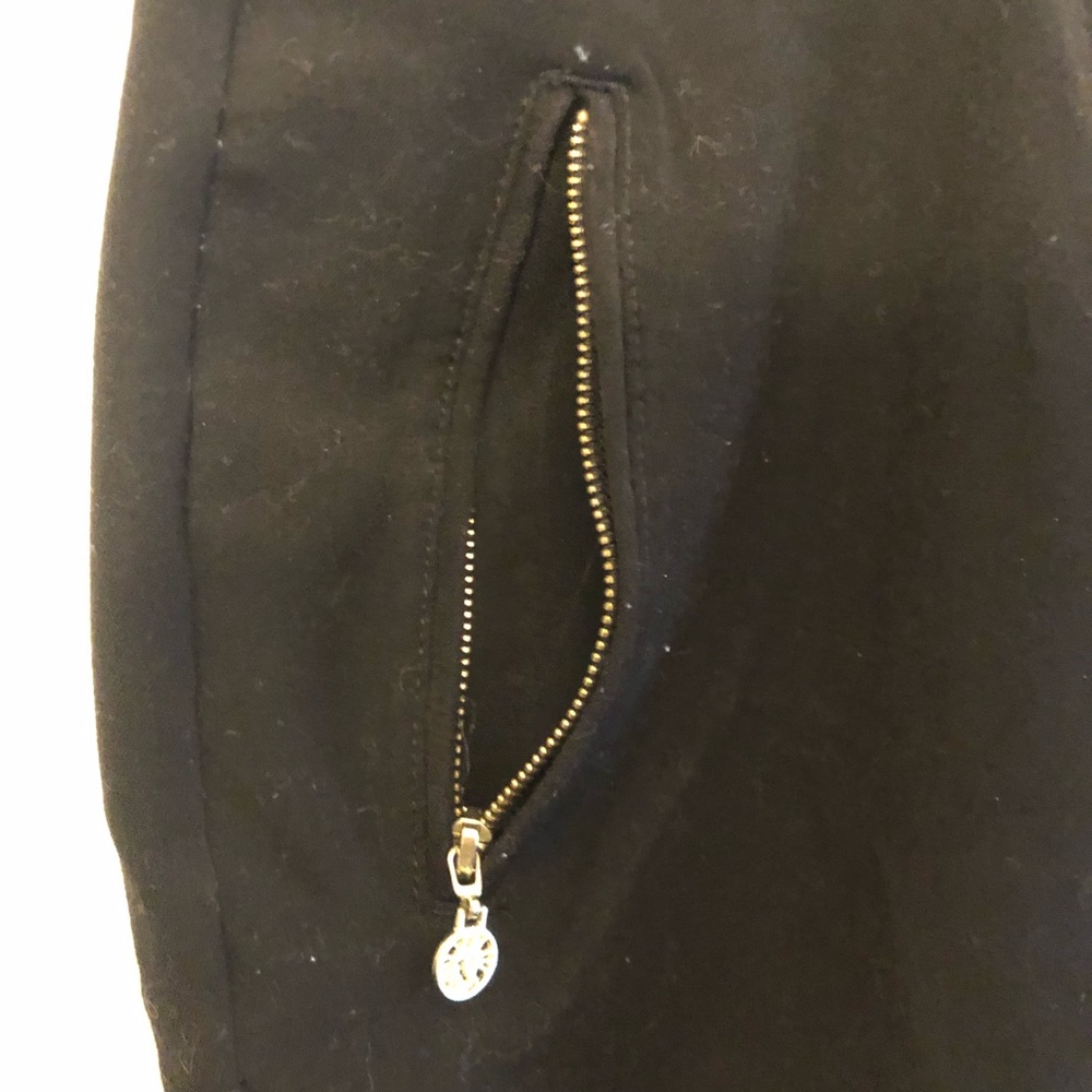 Black Anne Klein Pants with Gold Pocket Zippers - Picture 4 of 9